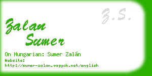 zalan sumer business card
